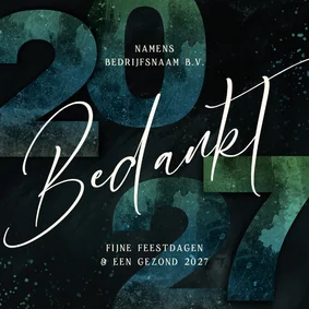 Zakelijke kerstkaart bedankt 2027 groen blauw