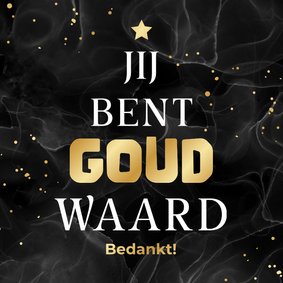 Zakelijke kerstkaart bedankt goud waard kerstboom marmer