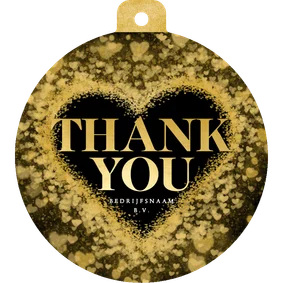 Zakelijke kerstkaart bedankt gouden glitter hart kerstbal