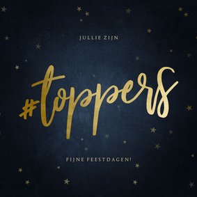 Zakelijke kerstkaart bedankt hashtag toppers