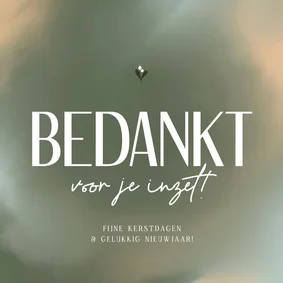 Zakelijke kerstkaart bedankt voor je inzet groen en takje