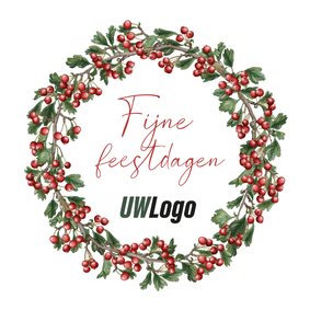 Zakelijke kerstkaart besjes takken eigen logo