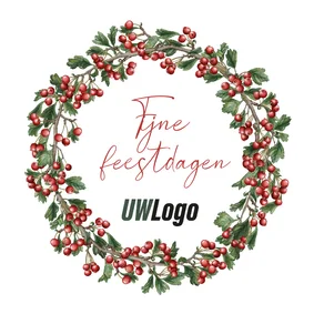 Zakelijke kerstkaart besjes takken eigen logo