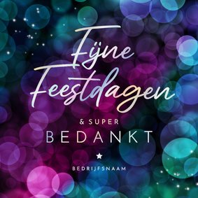 Zakelijke kerstkaart bokeh lichteffect sparkle bedankt