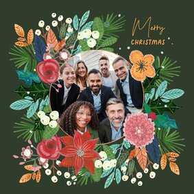 Zakelijke kerstkaart botanische kerstster bloemen