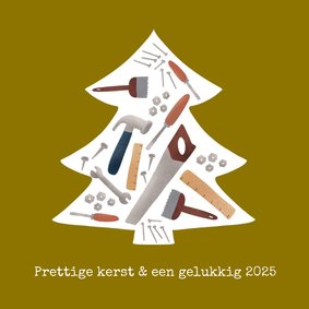 Zakelijke kerstkaart bouwbedrijf en klusbedrijf gereedschap