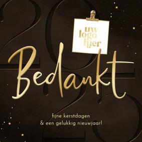 Zakelijke kerstkaart bruin met 2025 bedankt logo