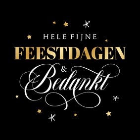 Zakelijke kerstkaart fijne feestdagen bedankt sterren