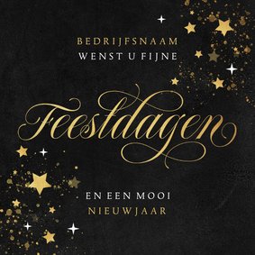 Zakelijke kerstkaart fijne feestdagen goud sterren stijlvol