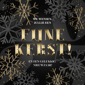 Zakelijke kerstkaart Fijne Kerst 2025 en sneeuwvlokken