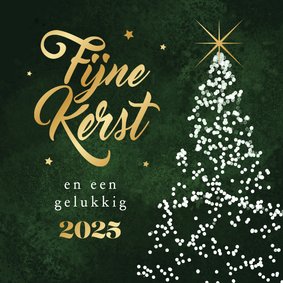 Zakelijke kerstkaart fijne kerst 2025 kerstboom bedankt