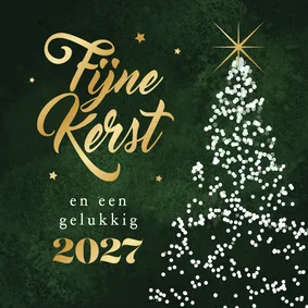 Zakelijke kerstkaart fijne kerst 2027 kerstboom bedankt