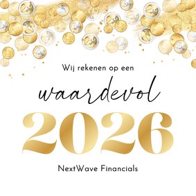 Zakelijke kerstkaart financieel geld goud bedankt 2026