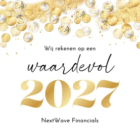 Zakelijke kerstkaart financieel geld goud bedankt 2027