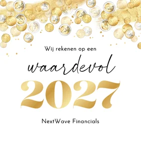 Zakelijke kerstkaart financieel geld goud bedankt 2027