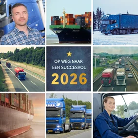 Zakelijke kerstkaart fotocollage met 8 vakjes voor foto's