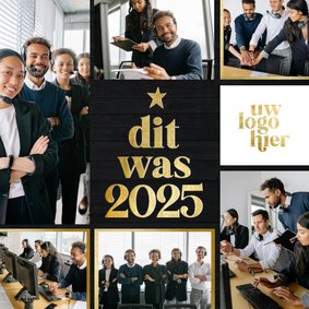 Zakelijke kerstkaart fotocollage terugblik dit was 2025