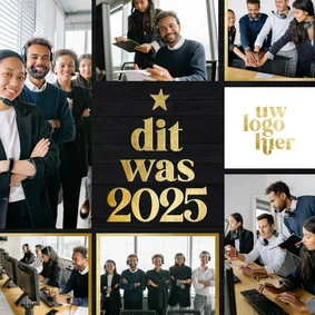 Zakelijke kerstkaart fotocollage terugblik dit was 2025