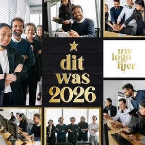 Zakelijke kerstkaart fotocollage terugblik dit was 2026