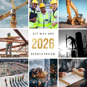 Zakelijke kerstkaart fotocollage terugblik op 2026