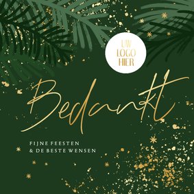 Zakelijke kerstkaart goud bedankt met logo kersttakken