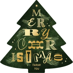 Zakelijke kerstkaart goud kerstboom merry christmas