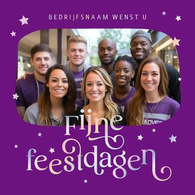 Zakelijke kerstkaart holografisch fijne feestdagen sterren