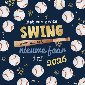 Zakelijke kerstkaart honkbalclub vereniging nieuwjaar