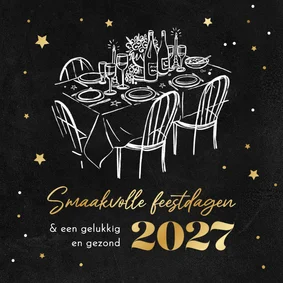 Zakelijke kerstkaart horeca restaurant smakelijke feestdagen