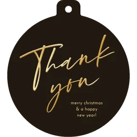 Zakelijke kerstkaart kerstbal stijlvol thank you bruin 
