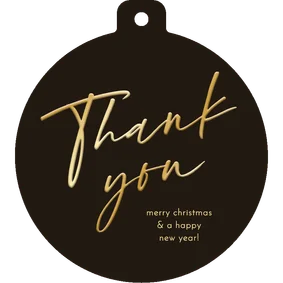 Zakelijke kerstkaart kerstbal stijlvol thank you bruin