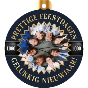 Zakelijke kerstkaart kerstbal vorm kerst nieuwjaar foto ster