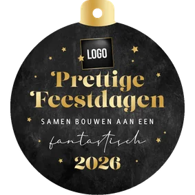 Zakelijke kerstkaart kerstbal vorm sterren fijne feestdagen