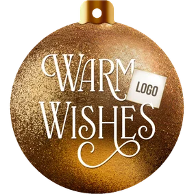 Zakelijke kerstkaart kerstbal vorm warm wishes internationaa