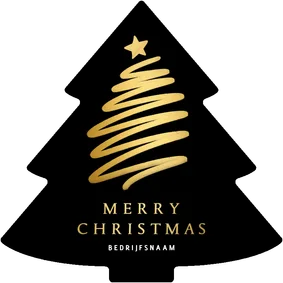 Zakelijke kerstkaart kerstboomvorm met getekende kerstboom 