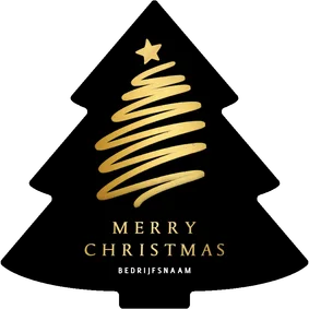 Zakelijke kerstkaart kerstboomvorm met getekende kerstboom 