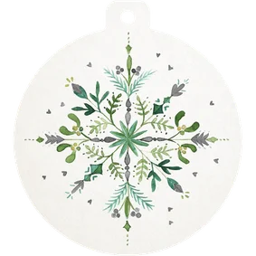 Zakelijke kerstkaart kerstster aquarel kerstbal vorm