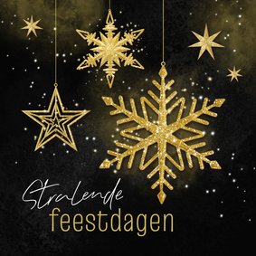 Zakelijke kerstkaart kerststerren sprankelend feestdagen