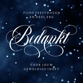 Zakelijke kerstkaart klassieke bedankt lichtjes sterren