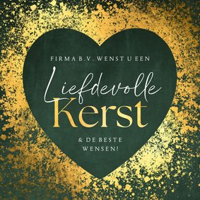 Zakelijke kerstkaart liefdevolle kerst hart goud velvet