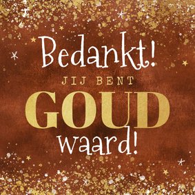 Zakelijke kerstkaart medewerkers bedankt goud waard sterren