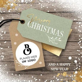 Zakelijke kerstkaart met logo op label