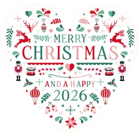 Zakelijke kerstkaart met traditionele kerst illustraties