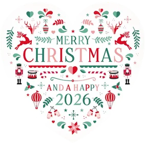 Zakelijke kerstkaart met traditionele kerst illustraties