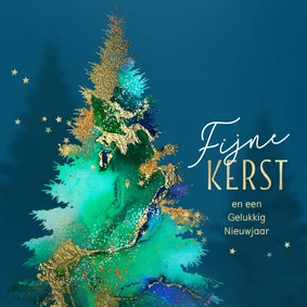 Zakelijke kerstkaart sjieke kerstboom waterverf