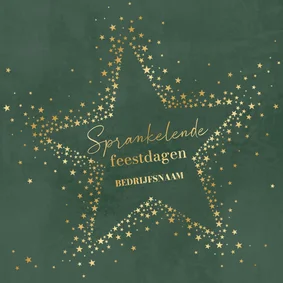 Zakelijke kerstkaart sprankelende goudfolie sterren