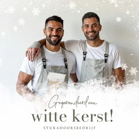 Zakelijke kerstkaart stukadoor schilder witte kerst grappig