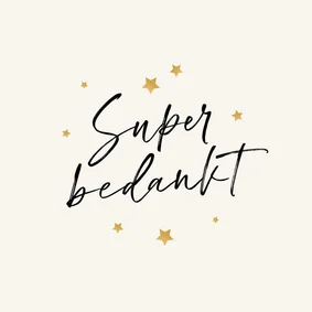 Zakelijke kerstkaart super bedankt sterretjes feestdagen