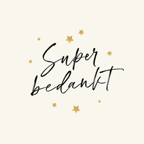 Zakelijke kerstkaart super bedankt sterretjes feestdagen