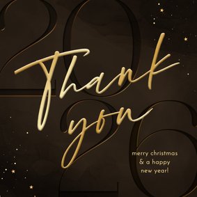 Zakelijke kerstkaart thank you 2026 bruin stijlvol